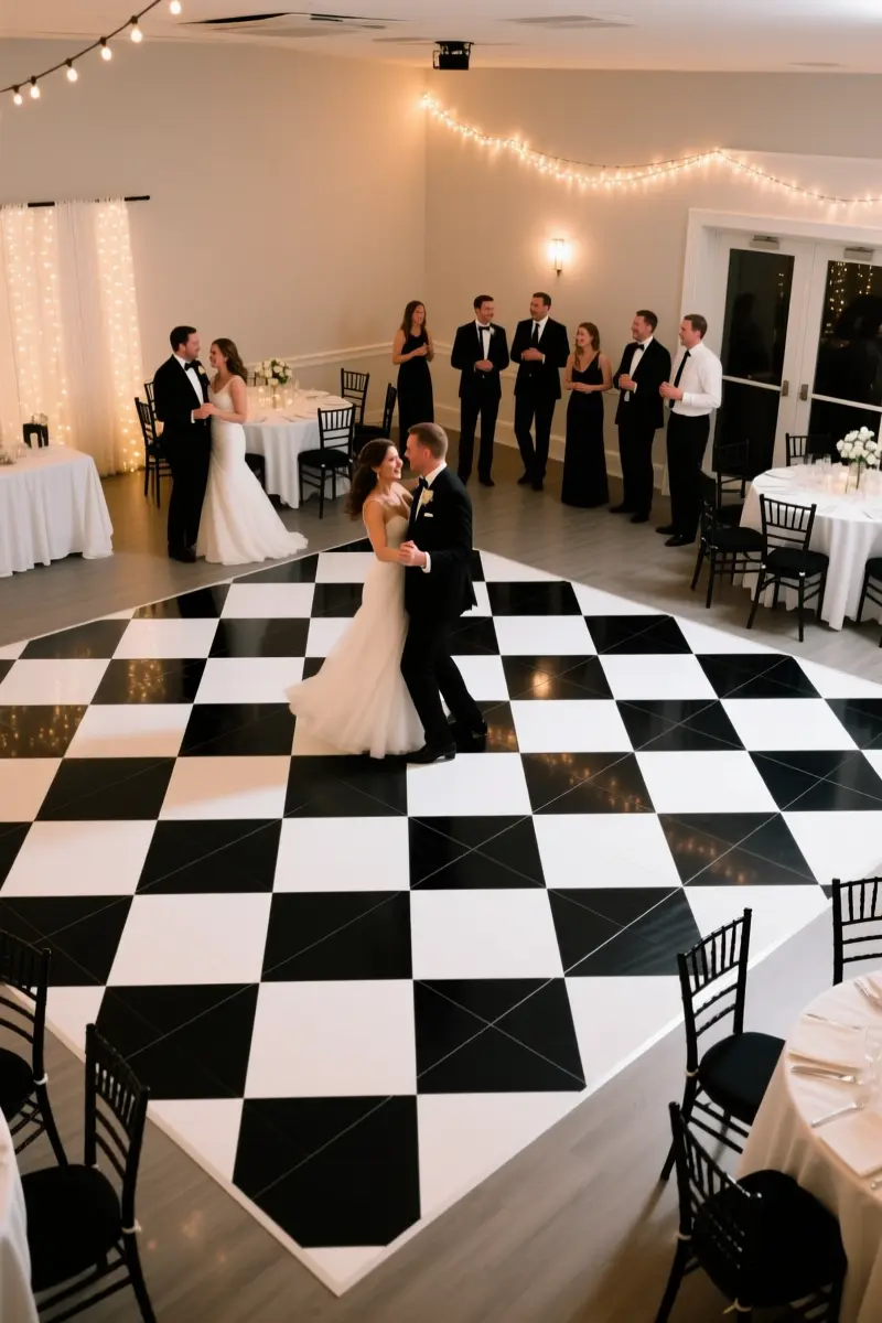 1. Modern Checkerboard Dance Floor