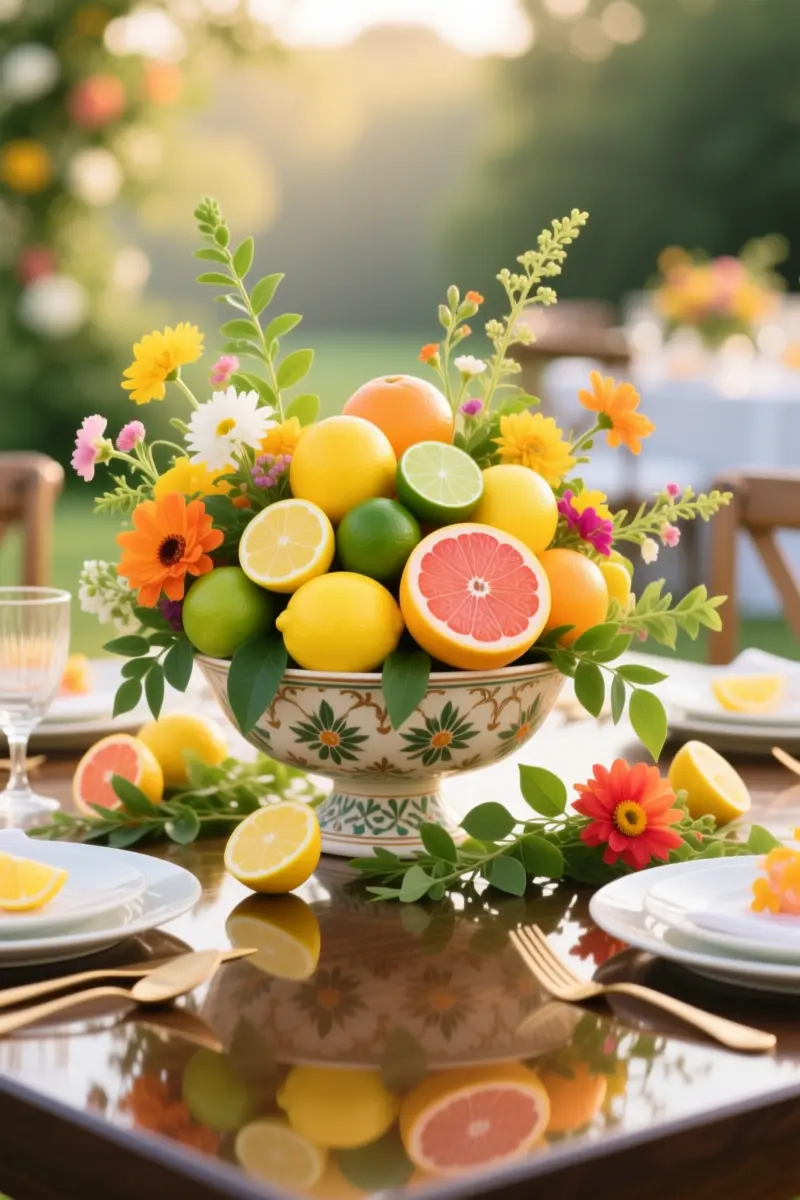 1. Vibrant Citrus Tablescapes