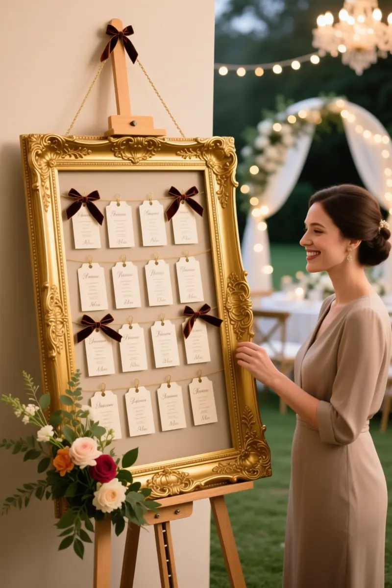 11. Upcycled Vintage Gold Frame Seating Charts