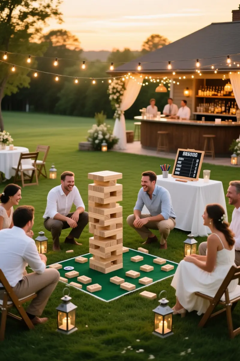 13. Customized Lawn Games for Cocktail Hour