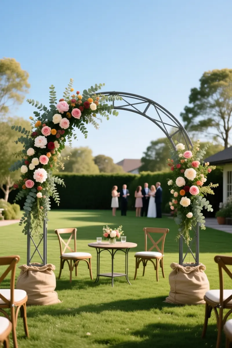 15. A Statement Floral Arch Altar