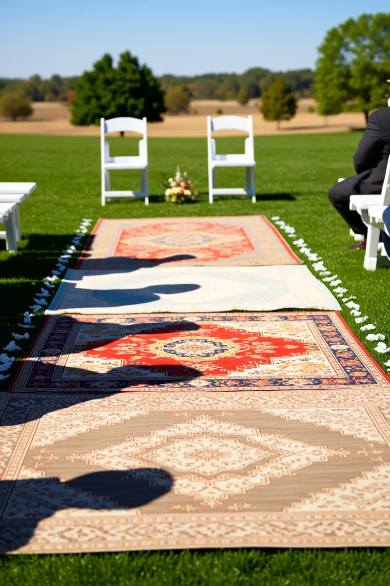 2. Layered Vintage Rug Aisle