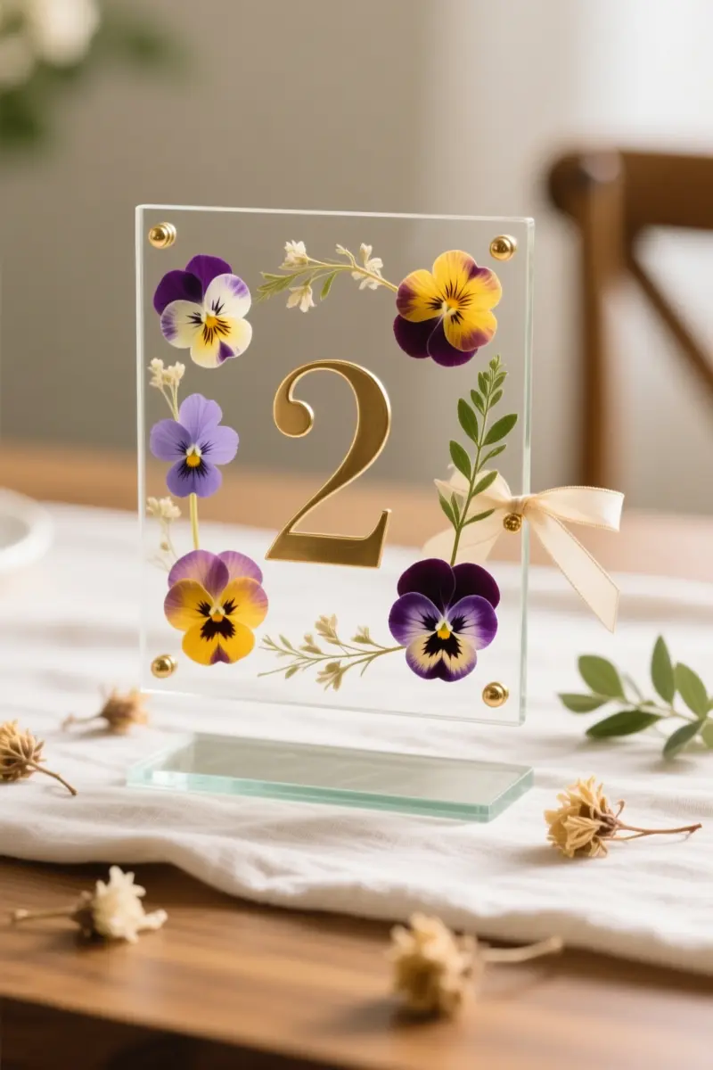 2. Pressed Flower Table Numbers