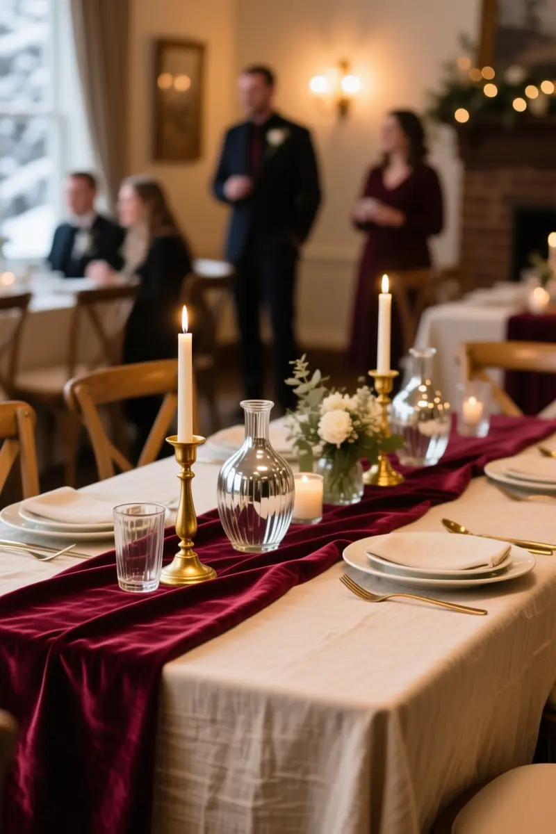 2. Velvet and Deep Jewel-Tone Tablescapes