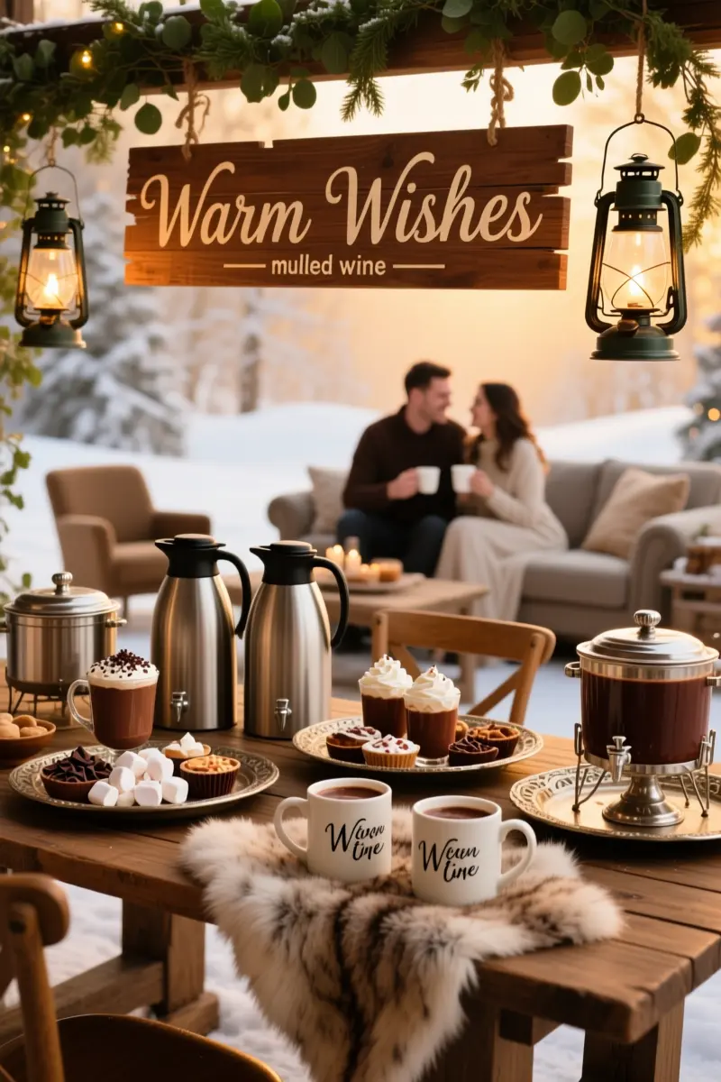 4. A Gourmet Hot Cocoa and Mulled Wine Station