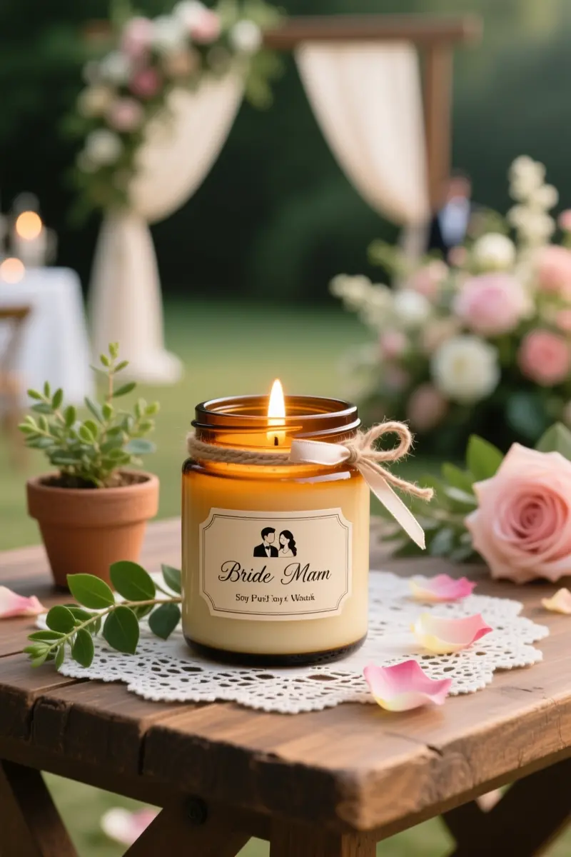 5. Hand-Poured Soy Wax Candle Favors