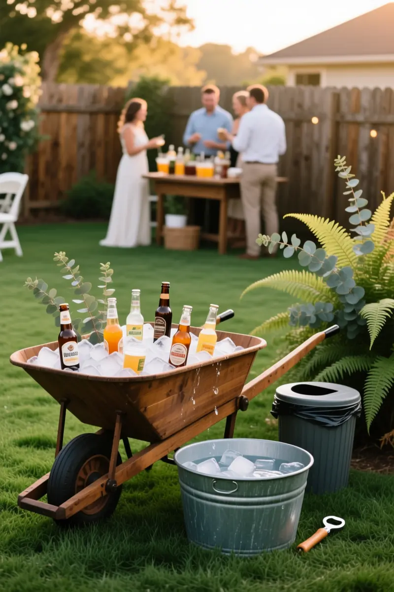 5. Repurposed Canoe or Wheelbarrow Drink Station