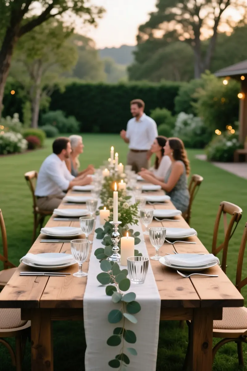 6. Elegant Alfresco Farm Tables