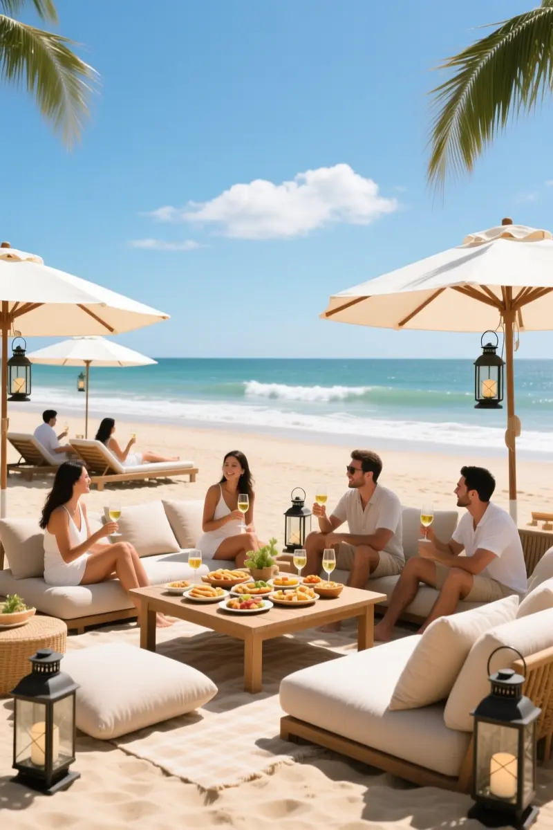6. Sun-Drenched Coastal Beach Picnic