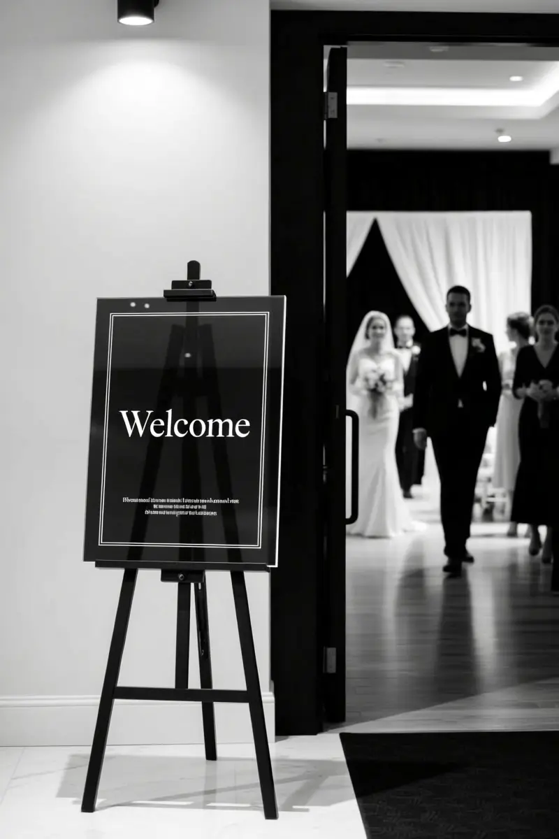 8. Contemporary Acrylic Welcome Signage