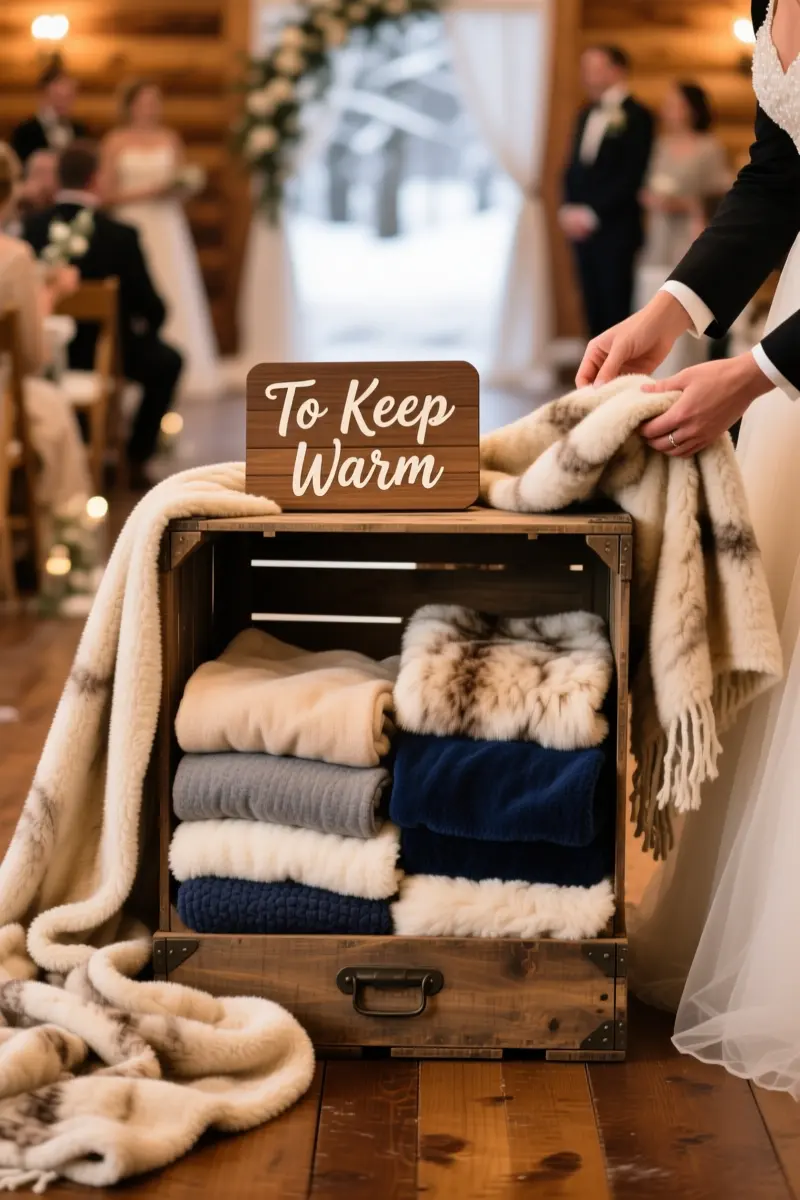 8. Fleece and Faux Fur Blanket Favors