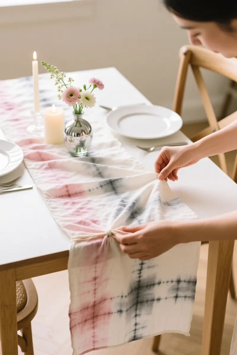 8. Hand-Dyed Cheesecloth Table Runners