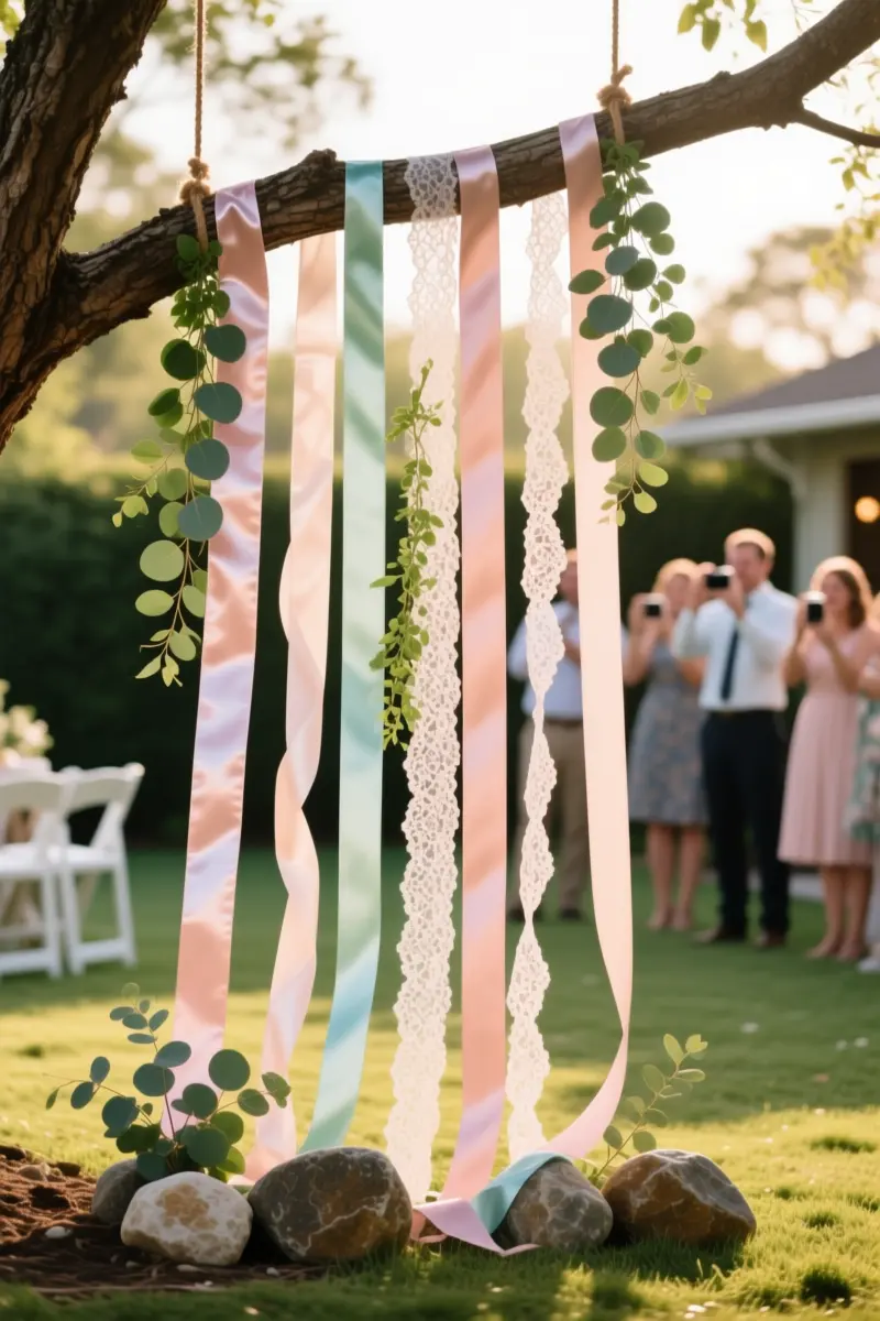 8. Whimsical Ribbon Photo Backdrop