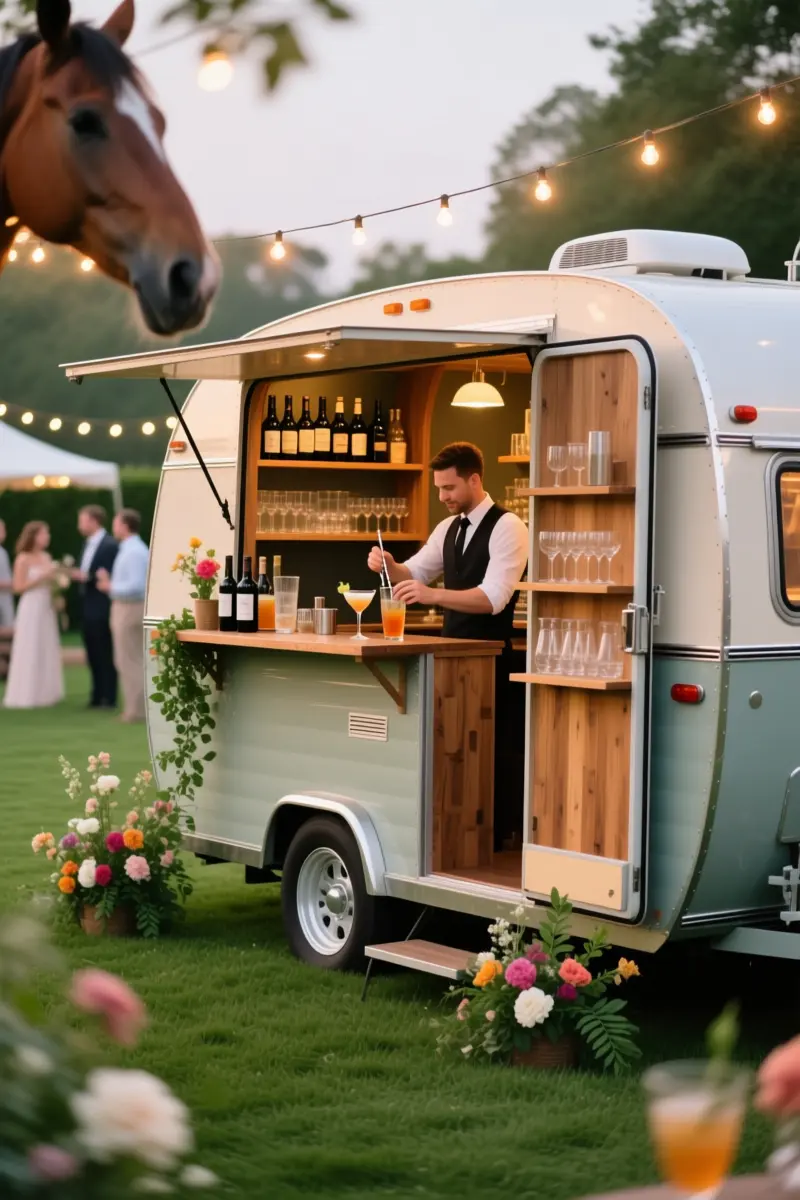 9. Trendy Converted Mobile Bar Trailer