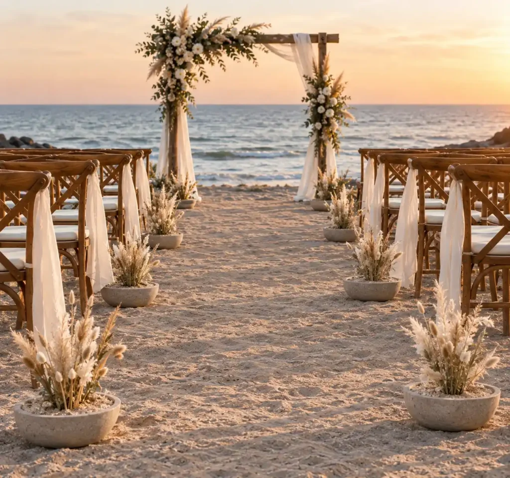 Boho Beach Wedding at Sunset