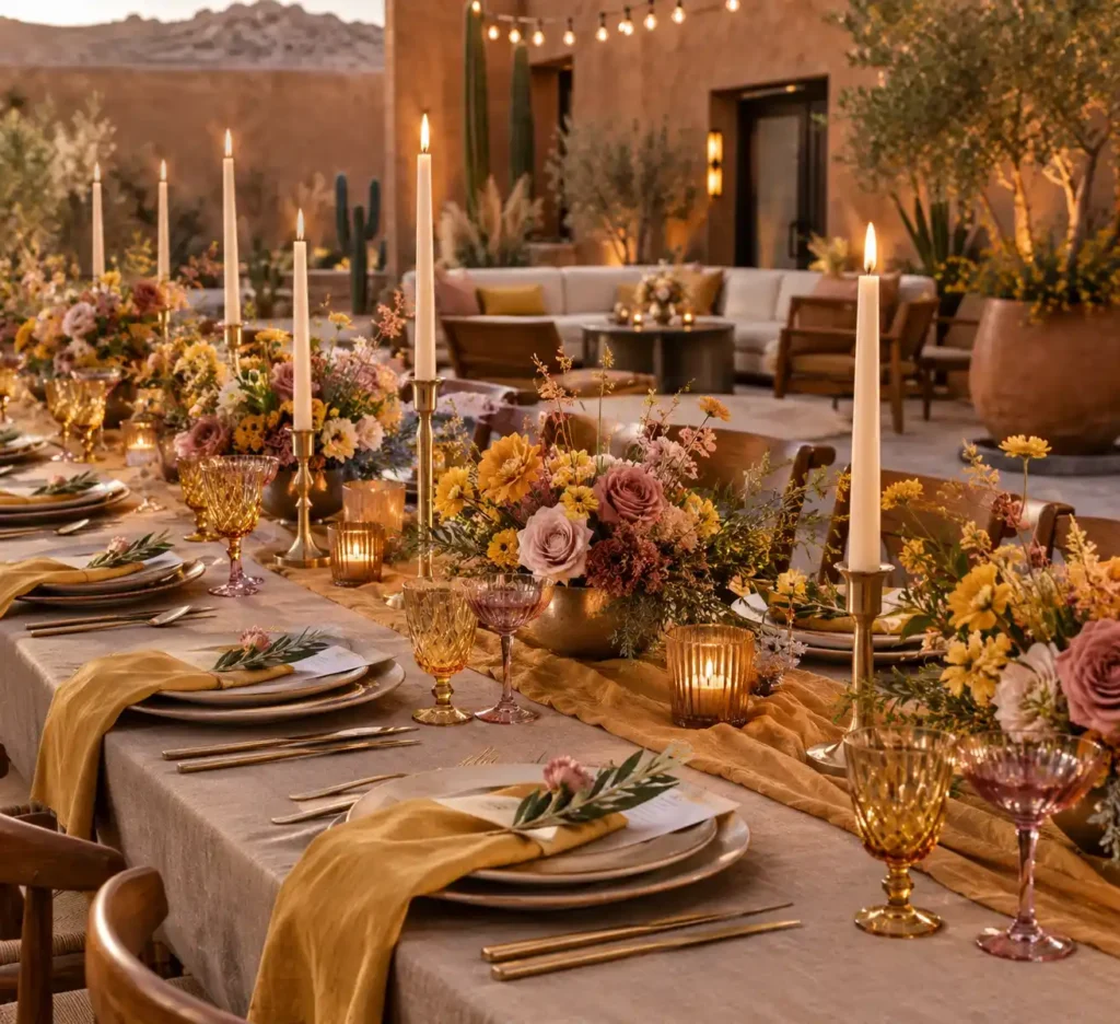 Desert Boho Golden-Hour Tablescape