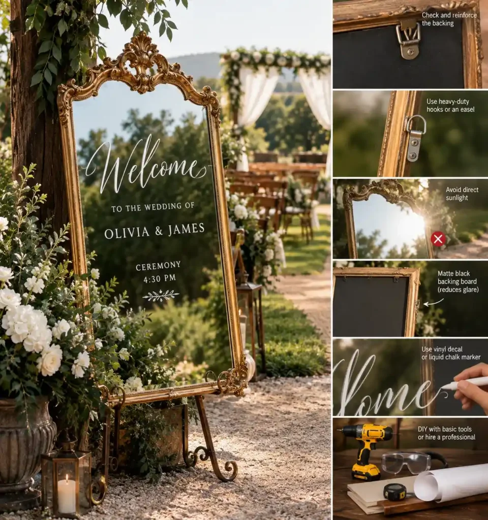 Elegant Garden Wedding Mirror Entrance