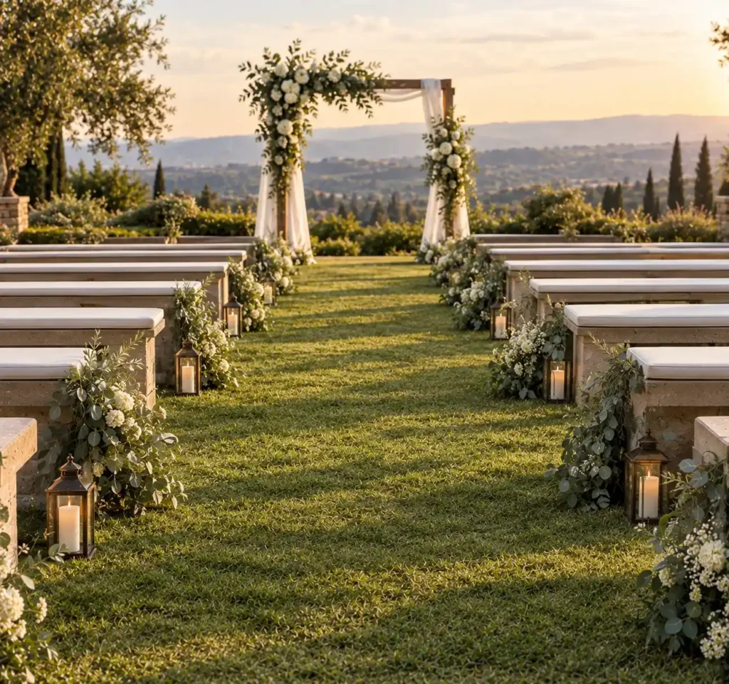 Golden Garden Wedding Aisle