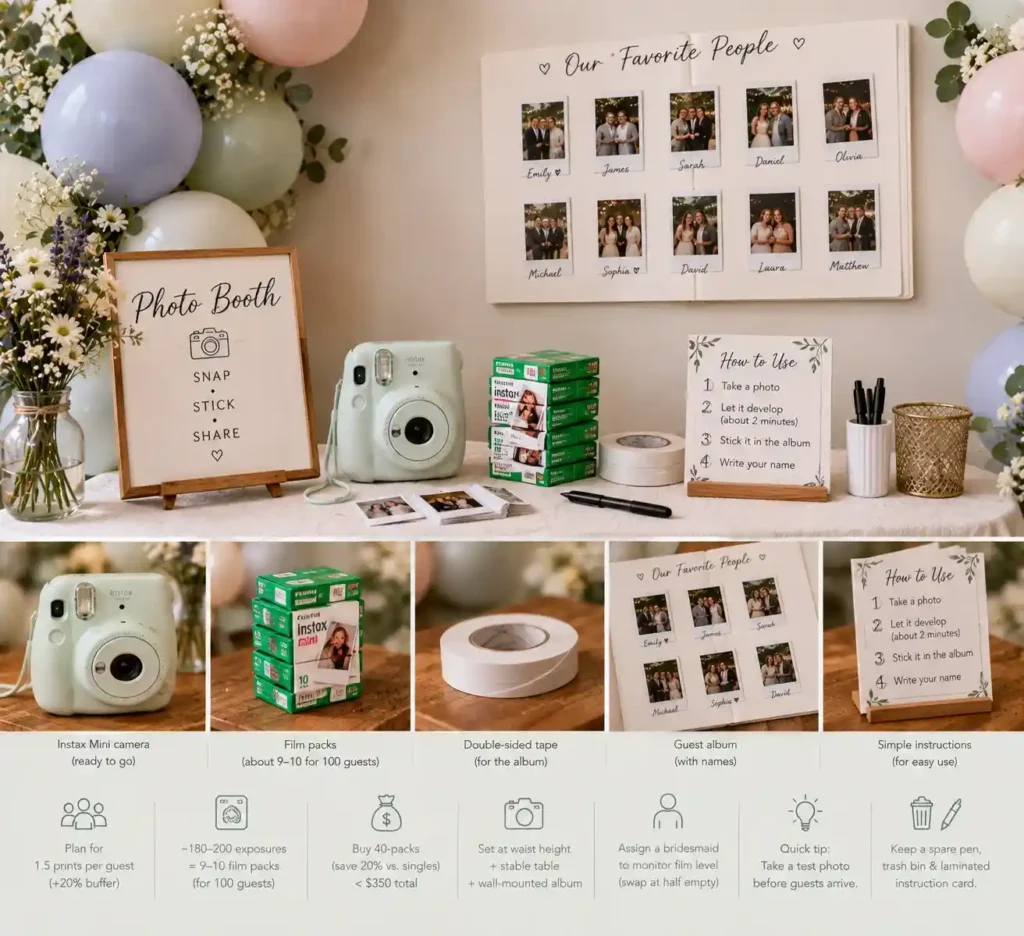 Pastel Wedding Photo Booth Guestbook Setup