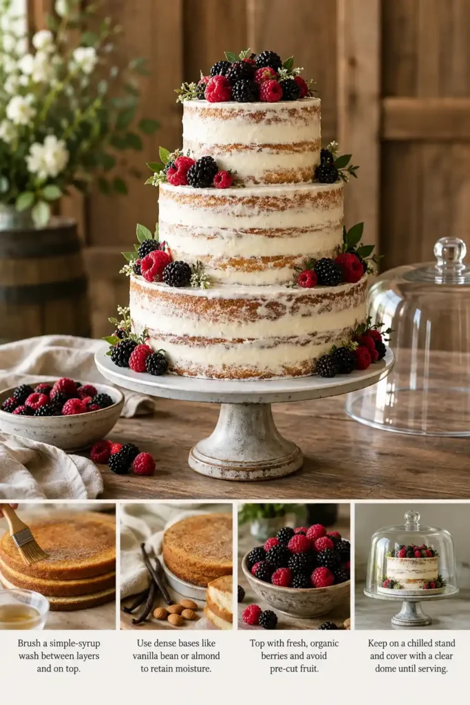 Rustic Berry Cake Collage 