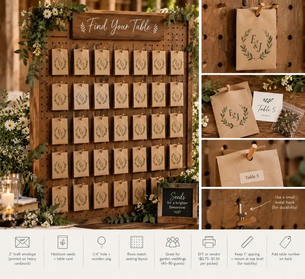 Rustic Botanical Wedding Seating Display
