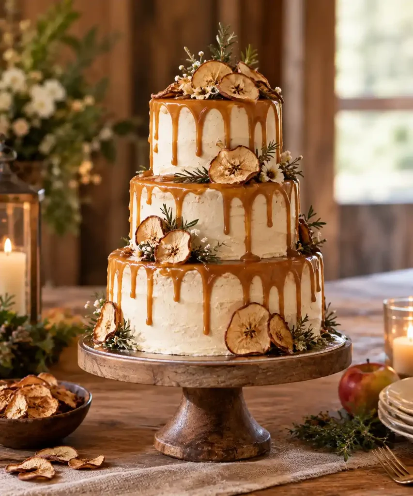 Rustic Caramel Apple Wedding Cake