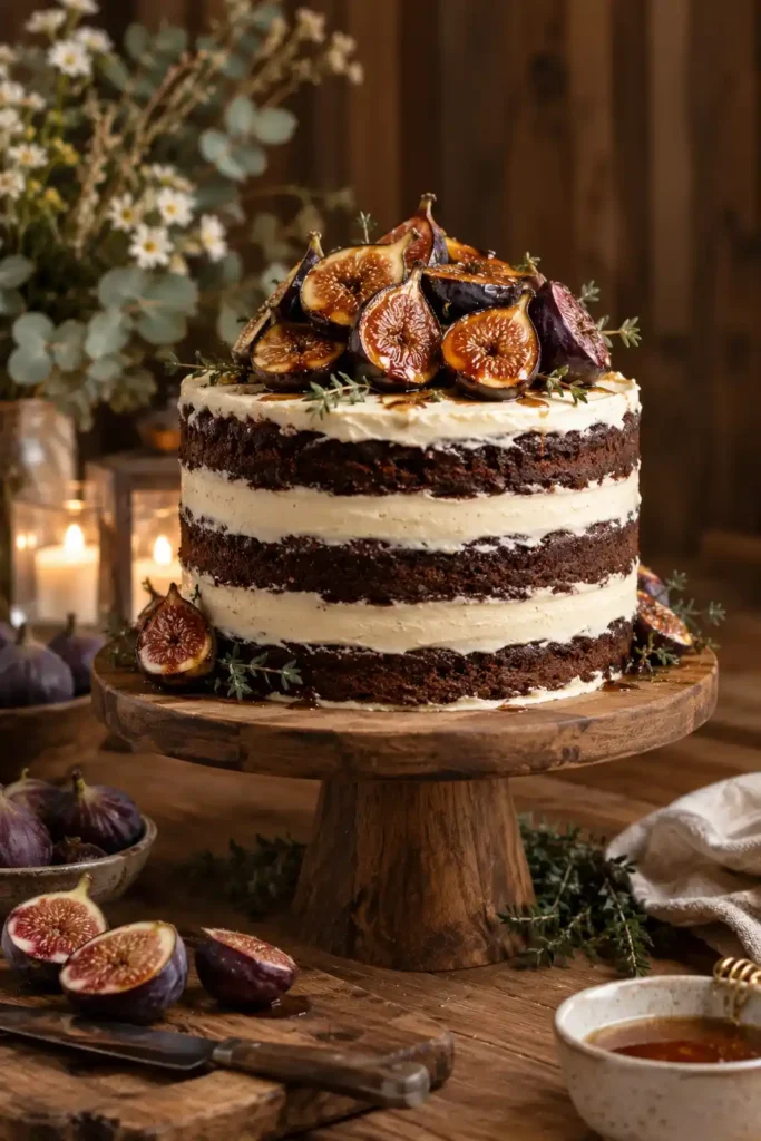 Rustic Chocolate Fig Cake Delight
