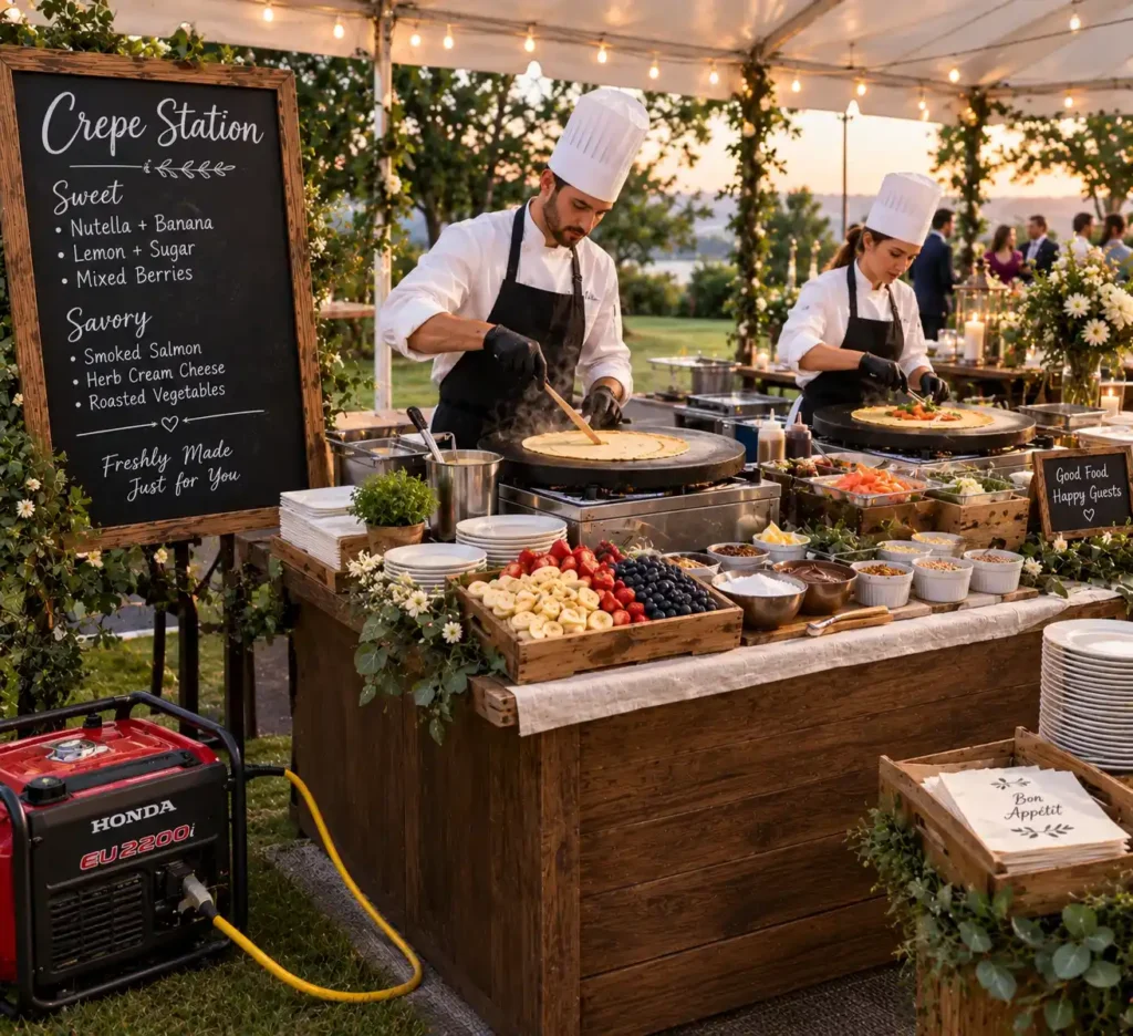 Rustic Garden Crepe Station