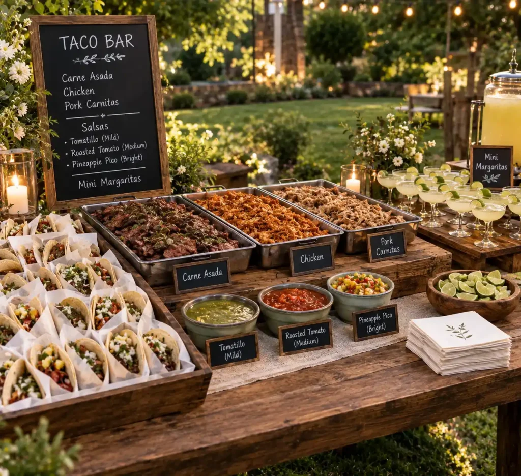 Rustic Garden Taco Bar Celebration