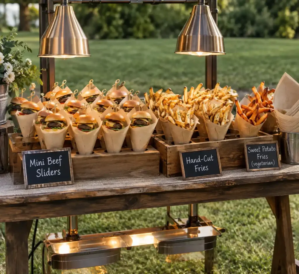 Rustic Outdoor Slider and Fry Station