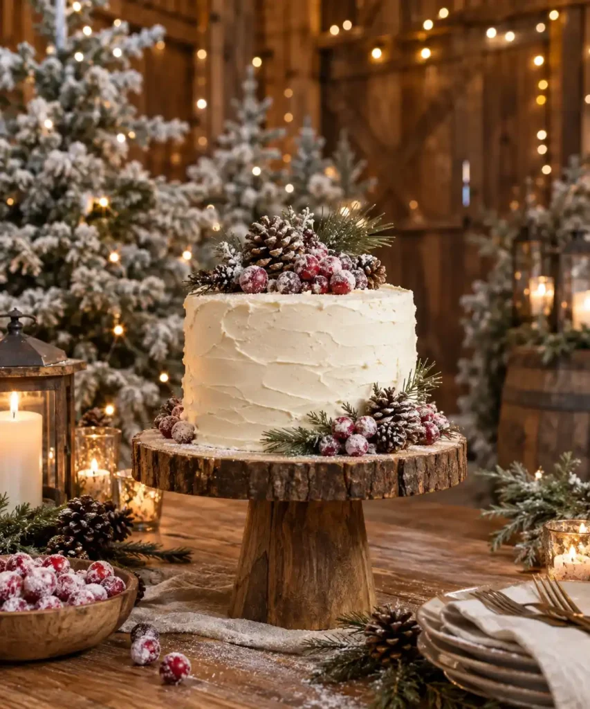 Rustic Winter Wedding Cake