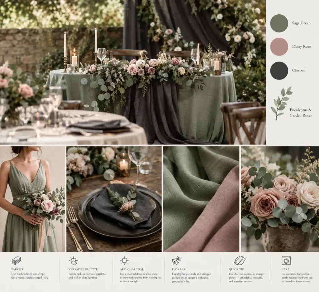 Sage Green Garden Wedding Moodboard