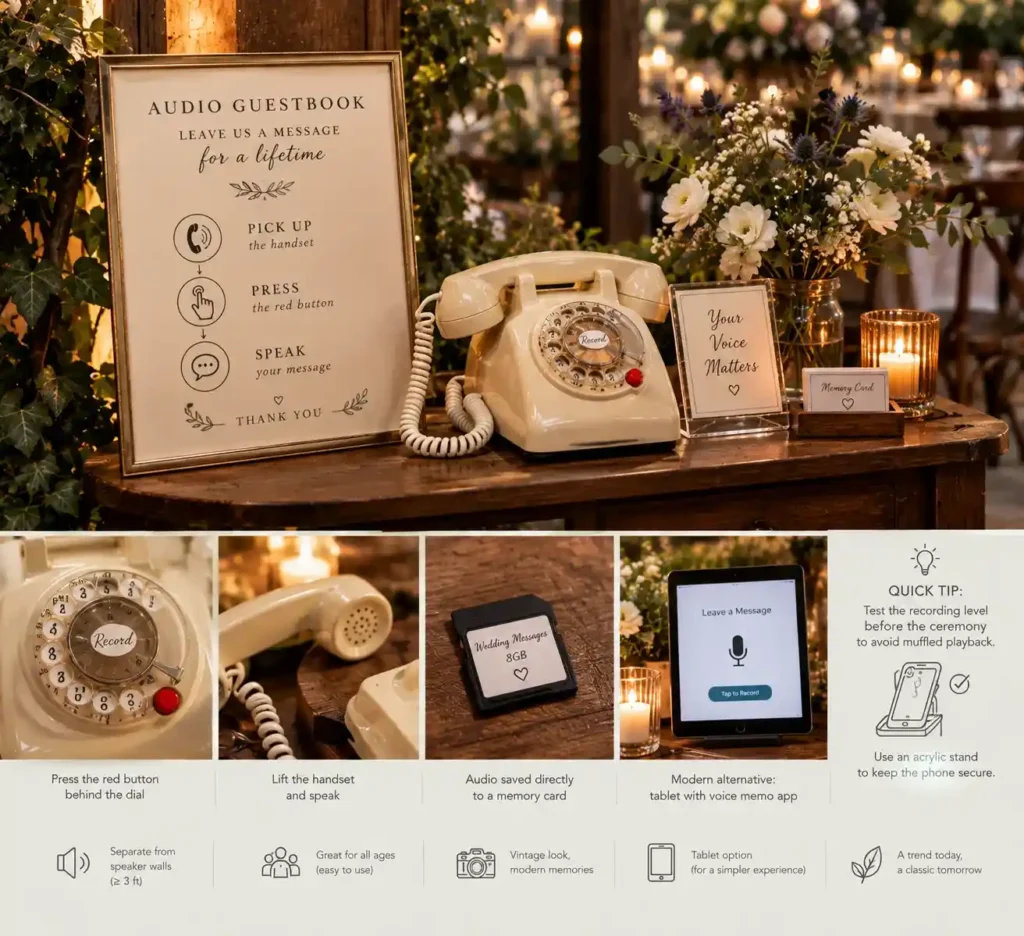 Vintage Audio Guestbook Wedding Station