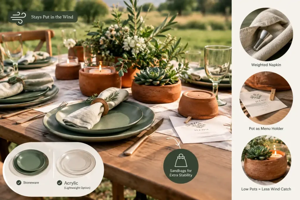 Wind-Stable Garden Wedding Table