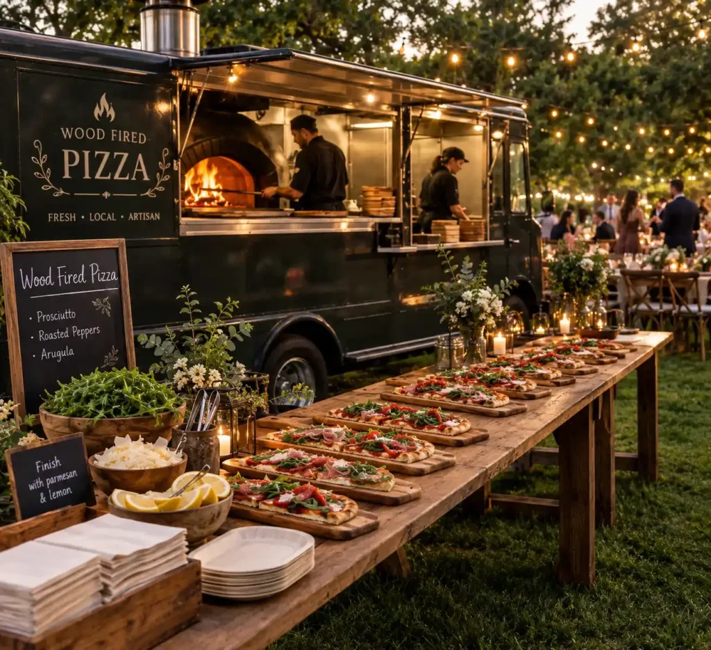 Wood-Fired Pizza Garden Reception