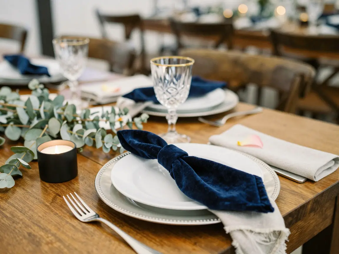 14. Tied Velvet and Linen Napkins (Ideas 40-42)
