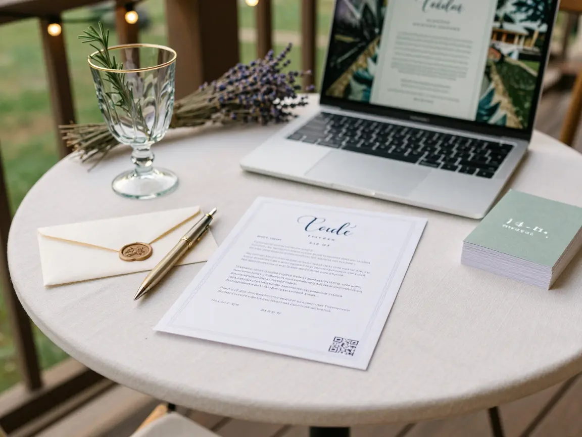 15. Digital Stationery Suites with Letterpress Keepsake Menus