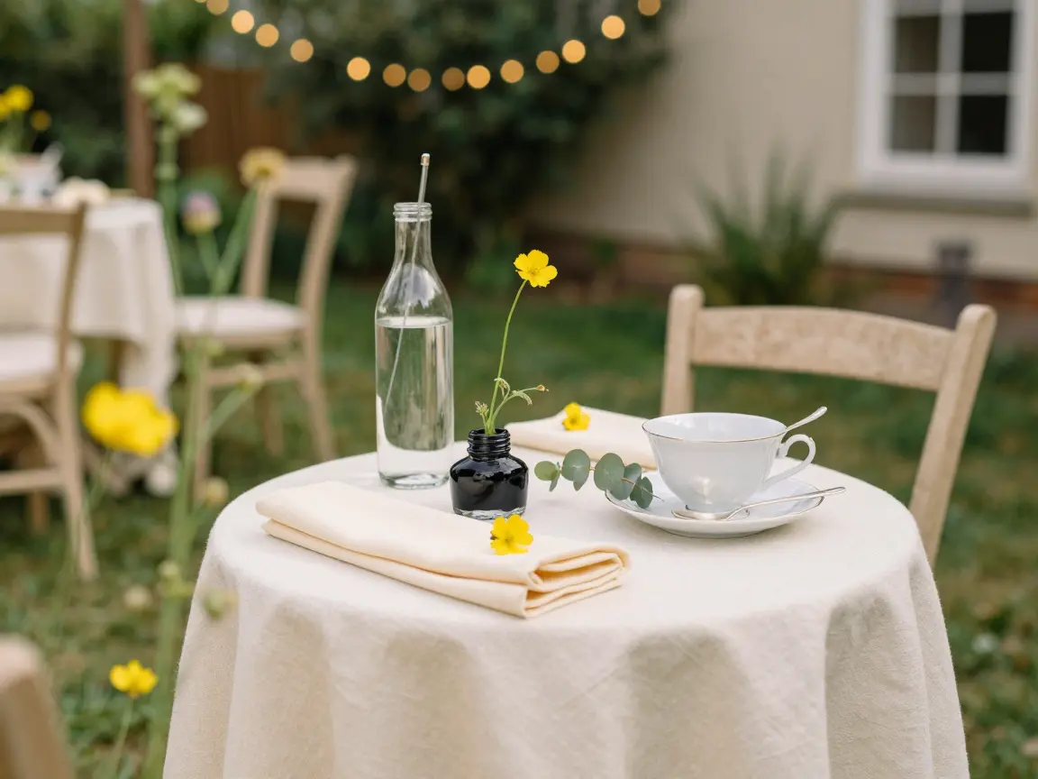 15. Vintage Inkwells with Buttercups