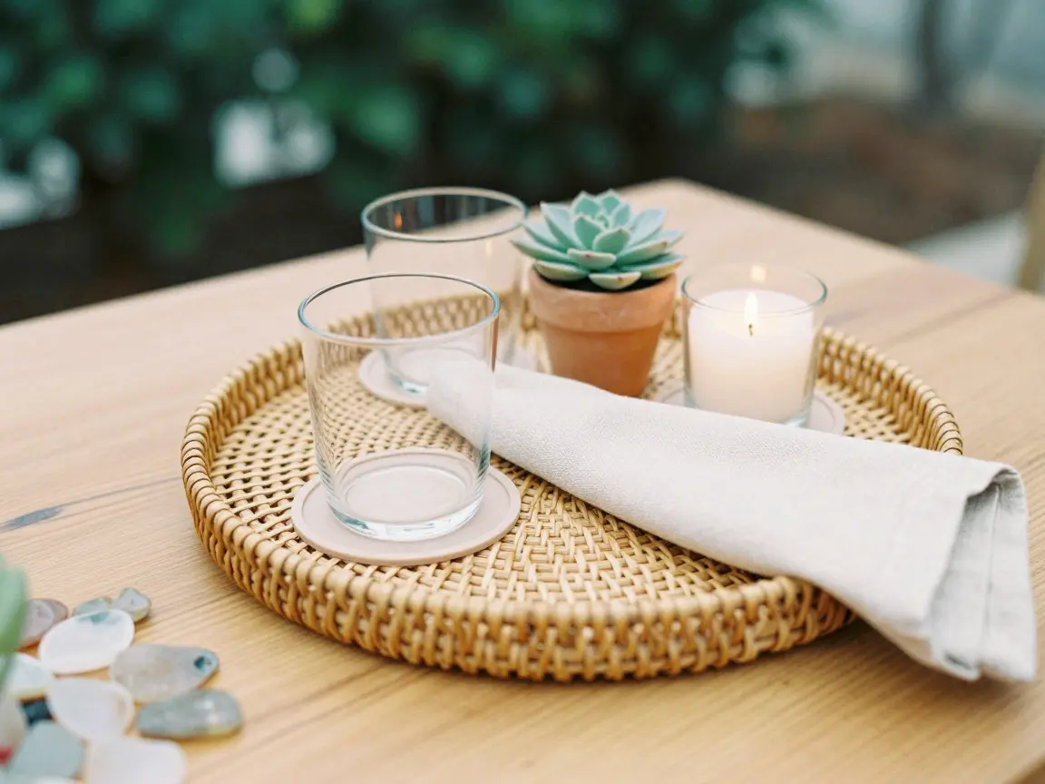 7. Woven Rattan and Straw Placemats (Ideas 19-21)