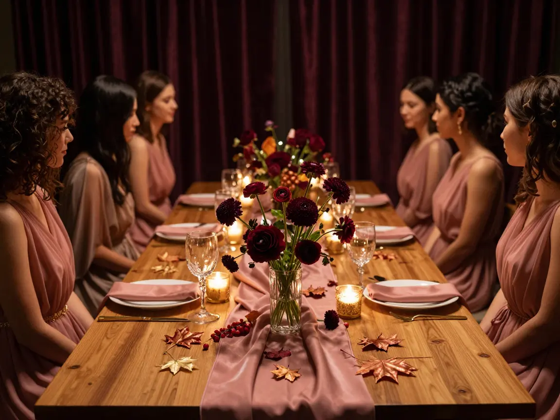 Burgundy & Dusty Rose: The Soft Berry Gradient