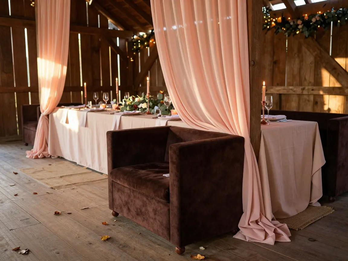 Chocolate Brown & Soft Peach: Earthy Pastel Contrast