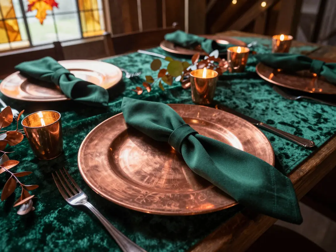 Copper & Emerald Green: Textured Jewel Tones