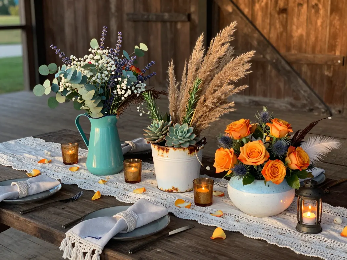 Mismatched Centerpiece Vessels (3 Ideas)