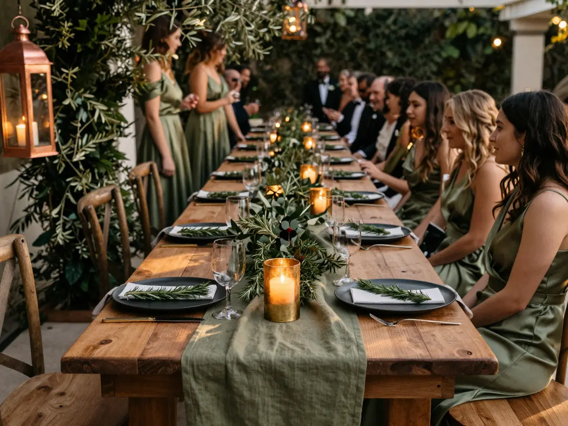 Olive Green & Warm Brass: Organic Elegance