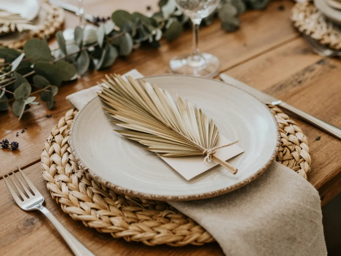 Place Settings & Natural Chargers (3 Ideas)