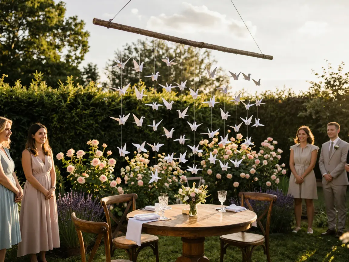 The Hanging Origami Crane Screen